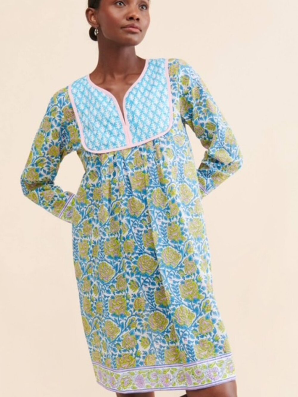 SZ Blockprint Jaipur Printed Dress and Coverup
